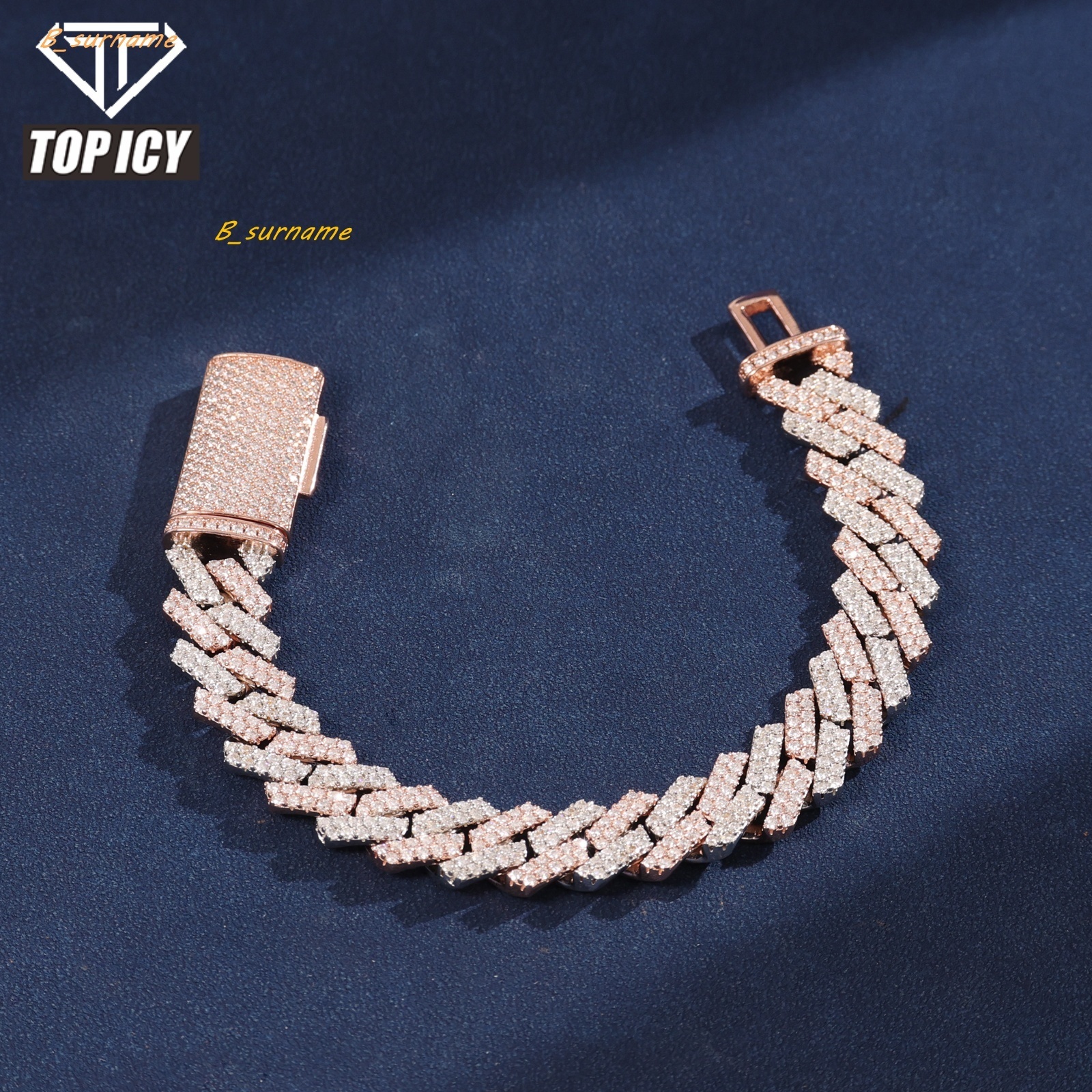 VVS D Moissanite Luxury Bracelet 925 Sterling Silver Iced Out Bracelet Fashion Hip Hop Jewelry for Women Men Unisex