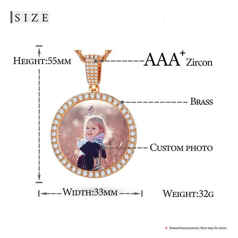 TUHE Trend Gold Plated Brass 5A CZ Diamond Custom Picture Necklace Pendants for Men Fashion Hip Hop Jewelry