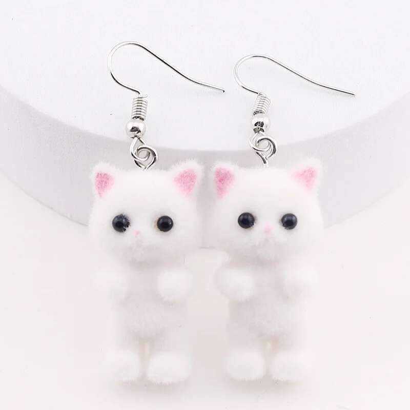 ZAKOL Sweet Three-Dimensional Plush Cute Flocked Versatile Hook Earrings Animal Drop Earring For Women Girls Jewelry Gift