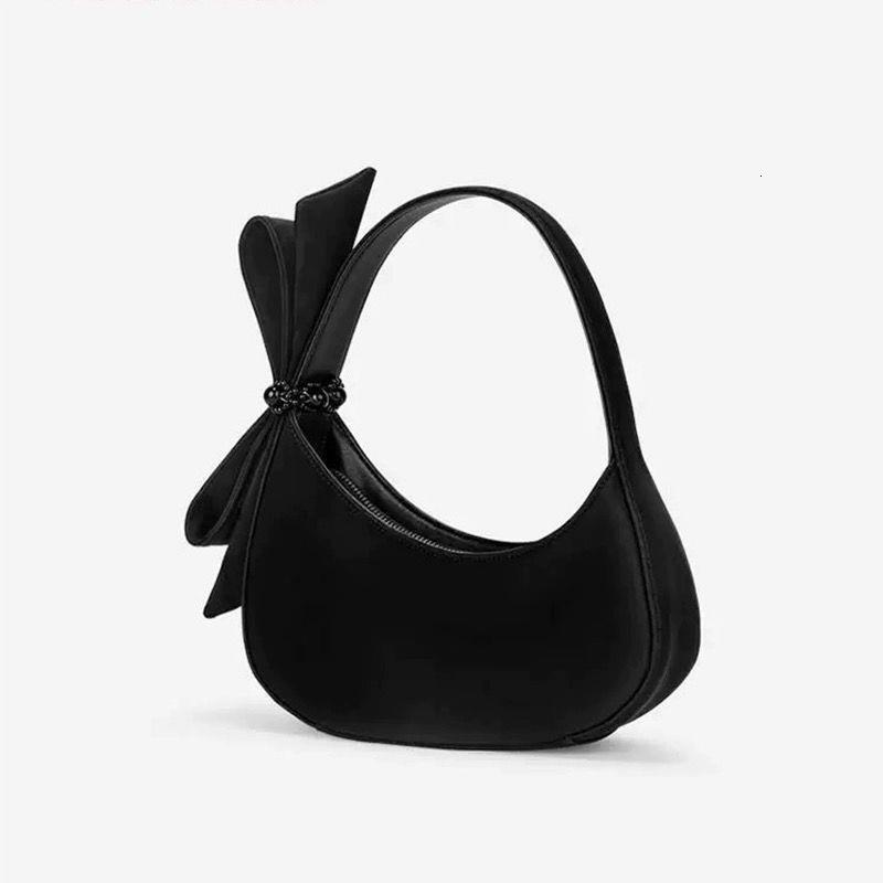 designer bag Bag for women 2025 new niche design bow crescent premium texture handbag crossbody bag versatile Handbag