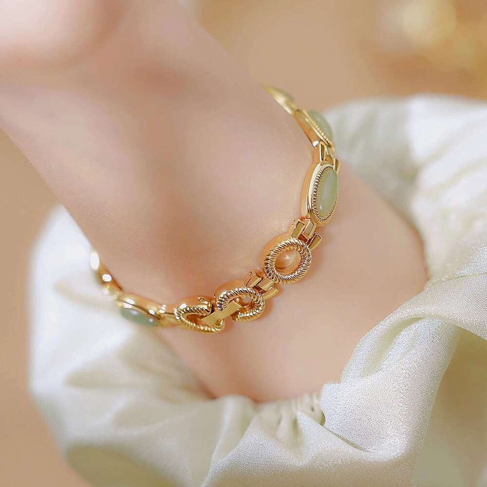 High-End Ladies Watches Elegant Green Jewelry Jade Quartz Bracelet Wristwatch Gifts For Women 2025 Fashion Dress Watch