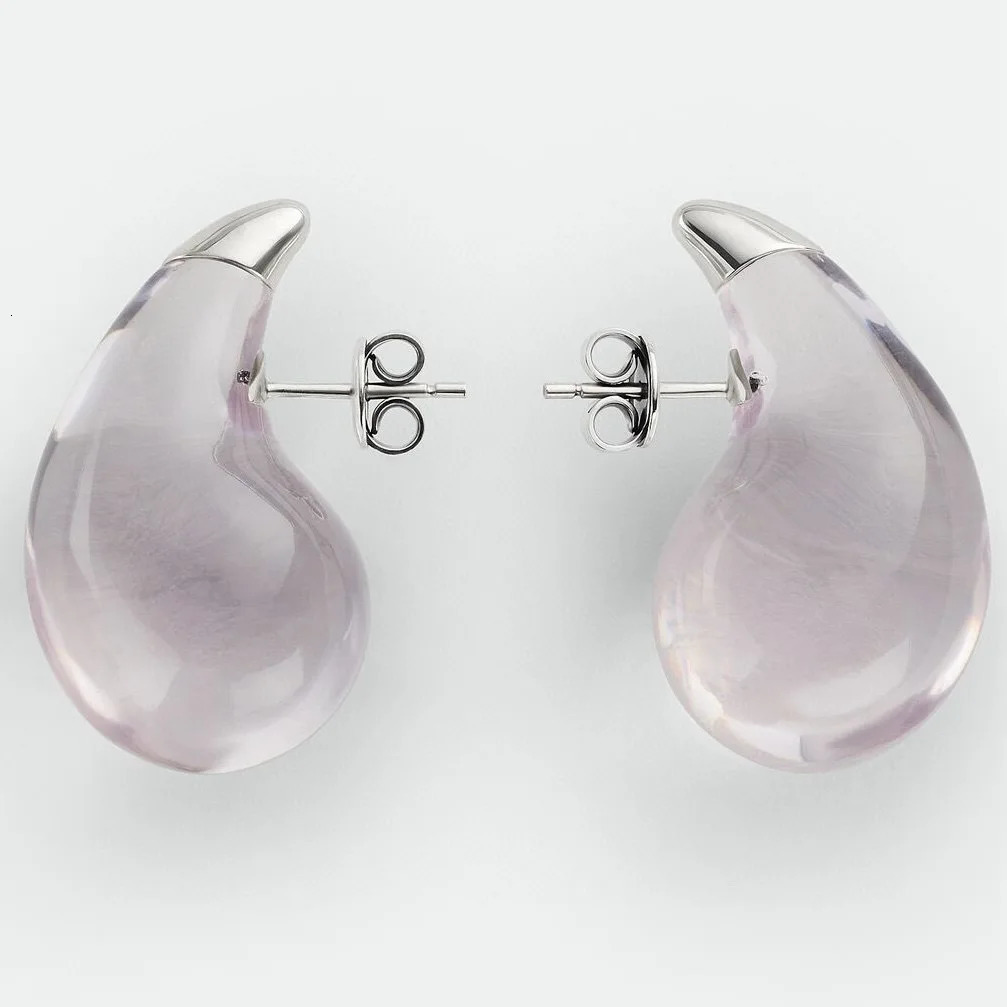 Light French vintage clear drop earrings ins Wind recommended acrylic oval stud earrings250422