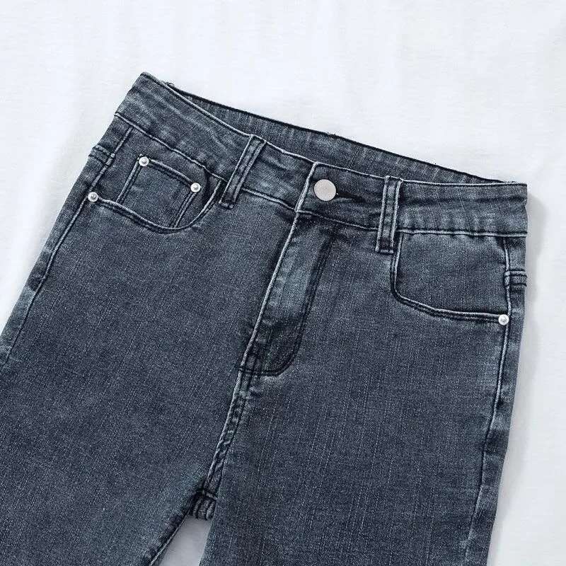 New Autumn Jeans Women's High-Waisted Slimming Cropped Pants Trendy Student Versatile Straight Legs Smooths Your Silhouette