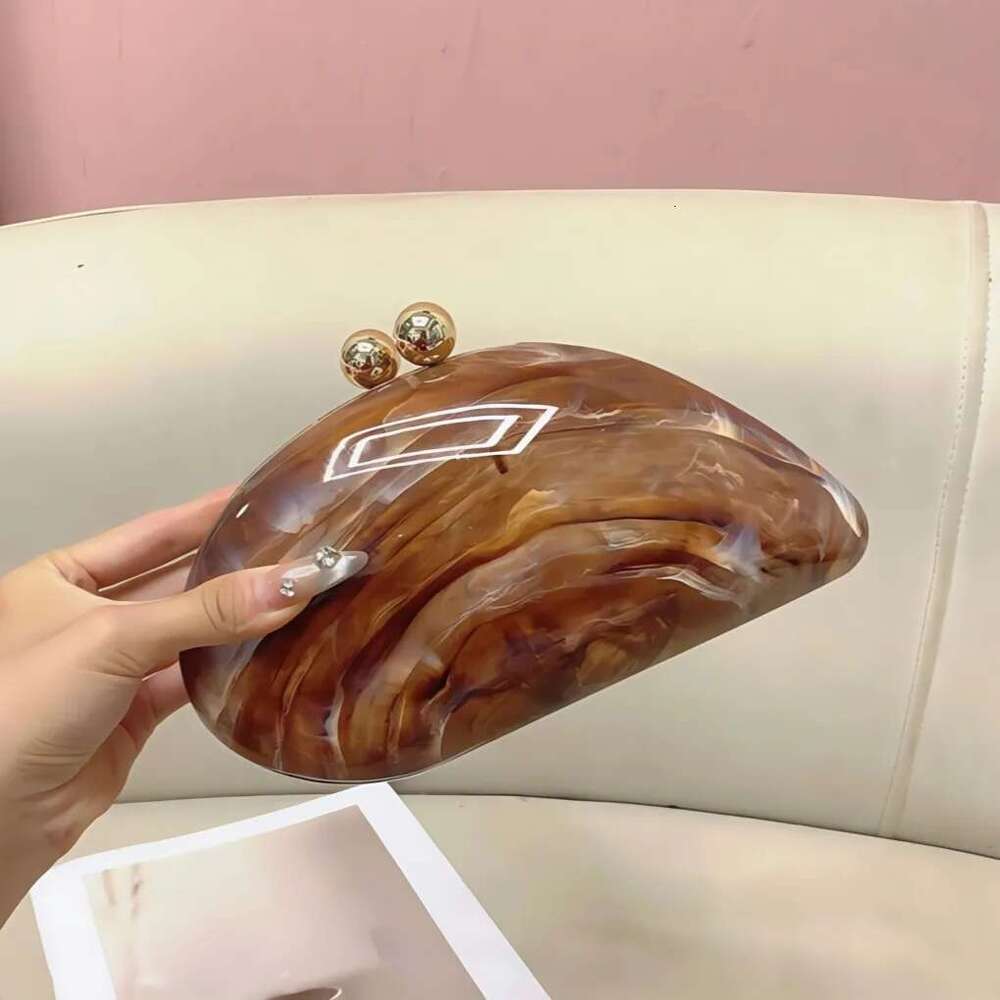Marble Patterned Acrylic Shell Banquet Box High Quality Clutch Crossbody Bag