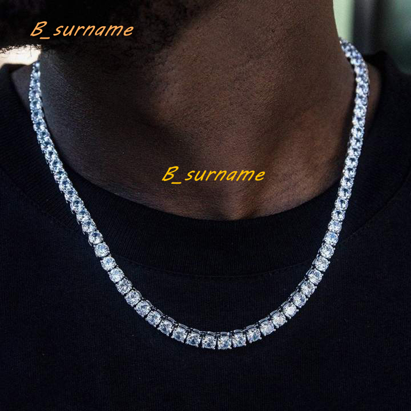 Customize Round Cut Tennis Necklace Gold Jewelry Hip Hop Jewelry Tennis Chain for Men Women