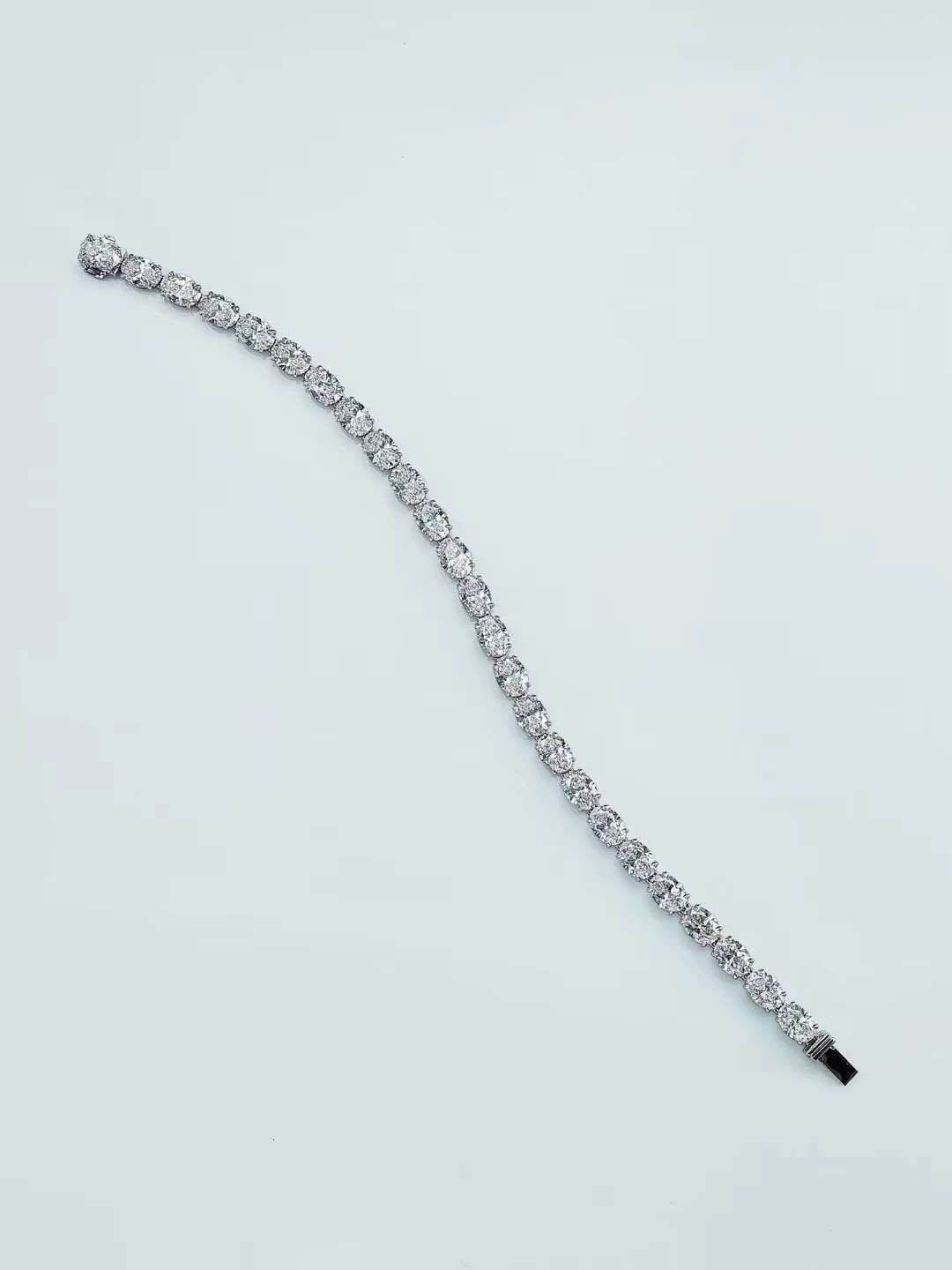 Qinglong Jewelry Tennis Chain Oval Cut 3mm 4mm Lab Grown Diamond 14k 18k Solid Gold Tennis Bracelet Factory Wholesale Price
