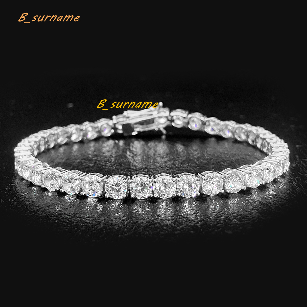 Tennis Bracelet 18K Gold S925 Sterling Silver Custom Cz Moissanite Lab Grown Diamond Tennis Hand Bracelet for Women Men