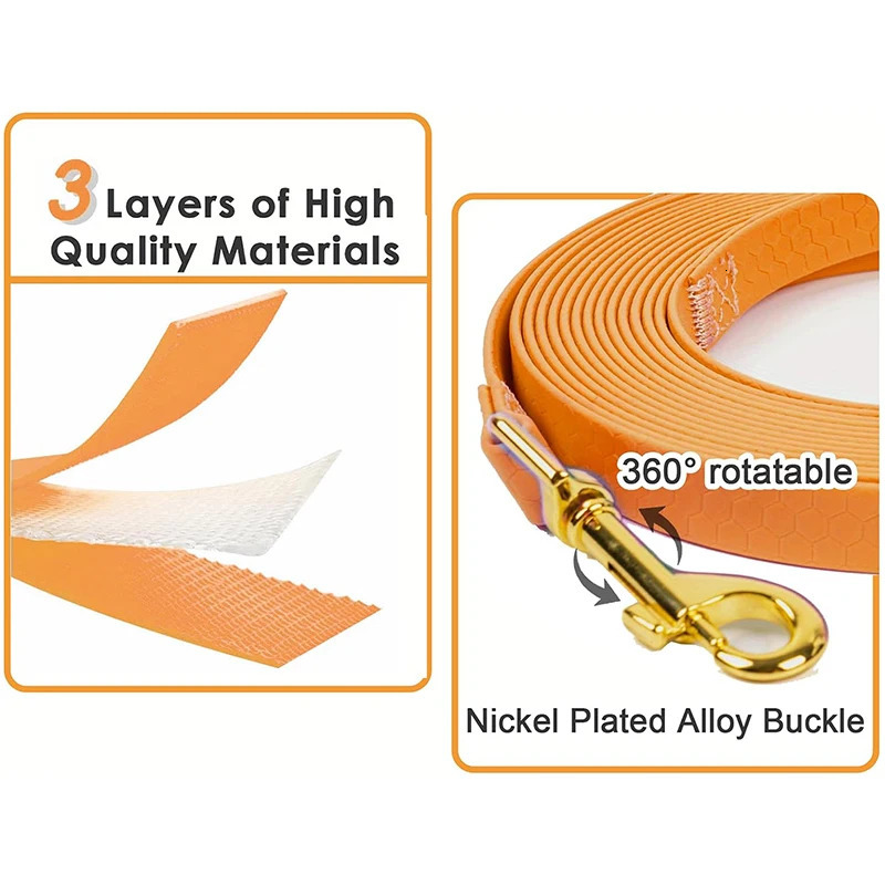 Dog leash long PVC strap 6M 9M 12M 15M walking training waterproof easy to clean suitable for large medium and small dogs 250427