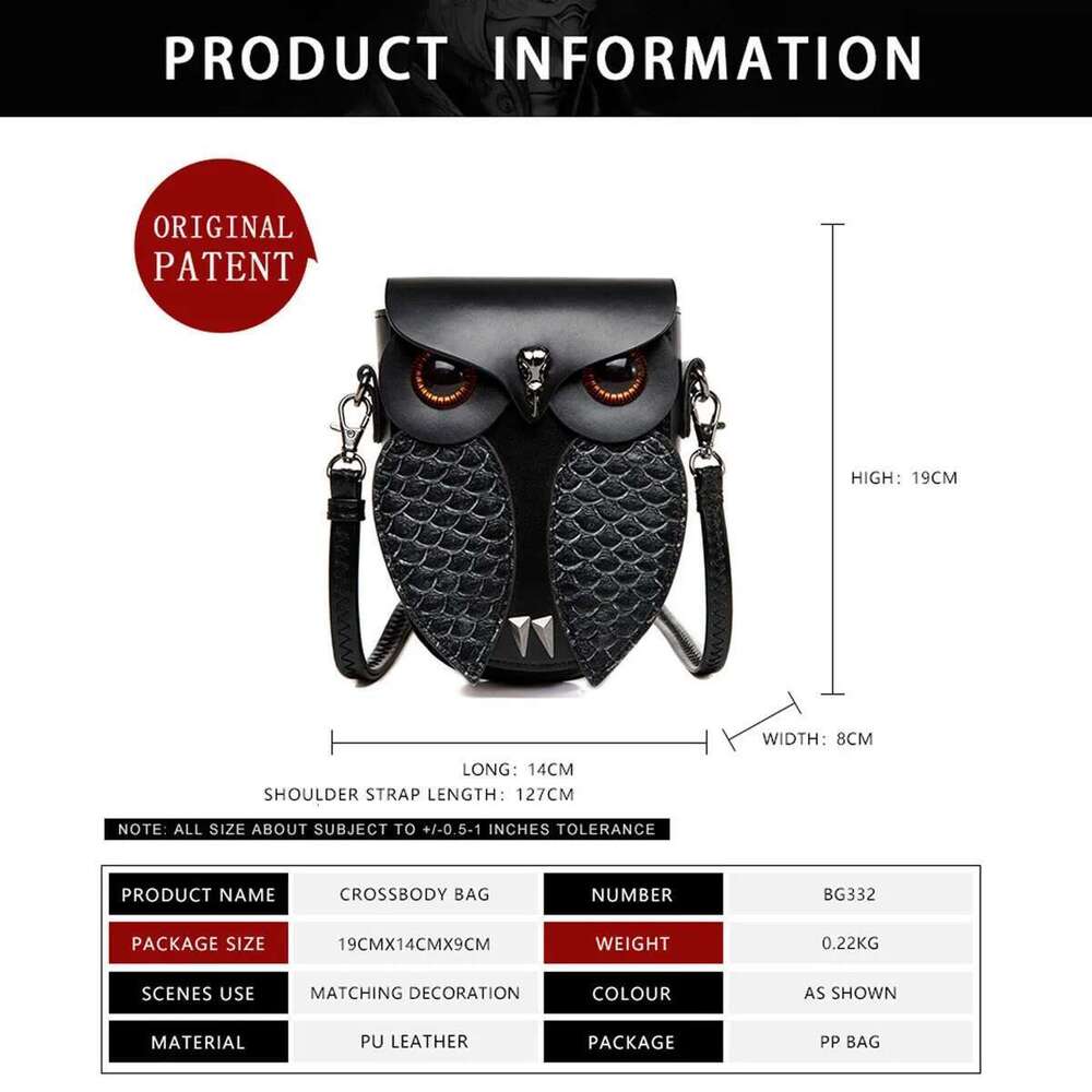 Chic Vintage Shaped PU Flip Women's Steampunk Owl Crossbody Small Bag With Adjustable Shoulder Strap