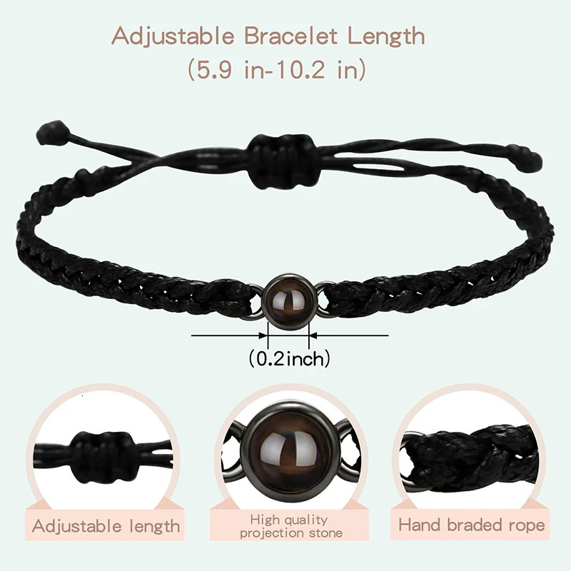 Custom Bracelets with Picture inside Customized Projection Bracelets with Pos Bracelet Personalized Po Memorial Gifts 250430