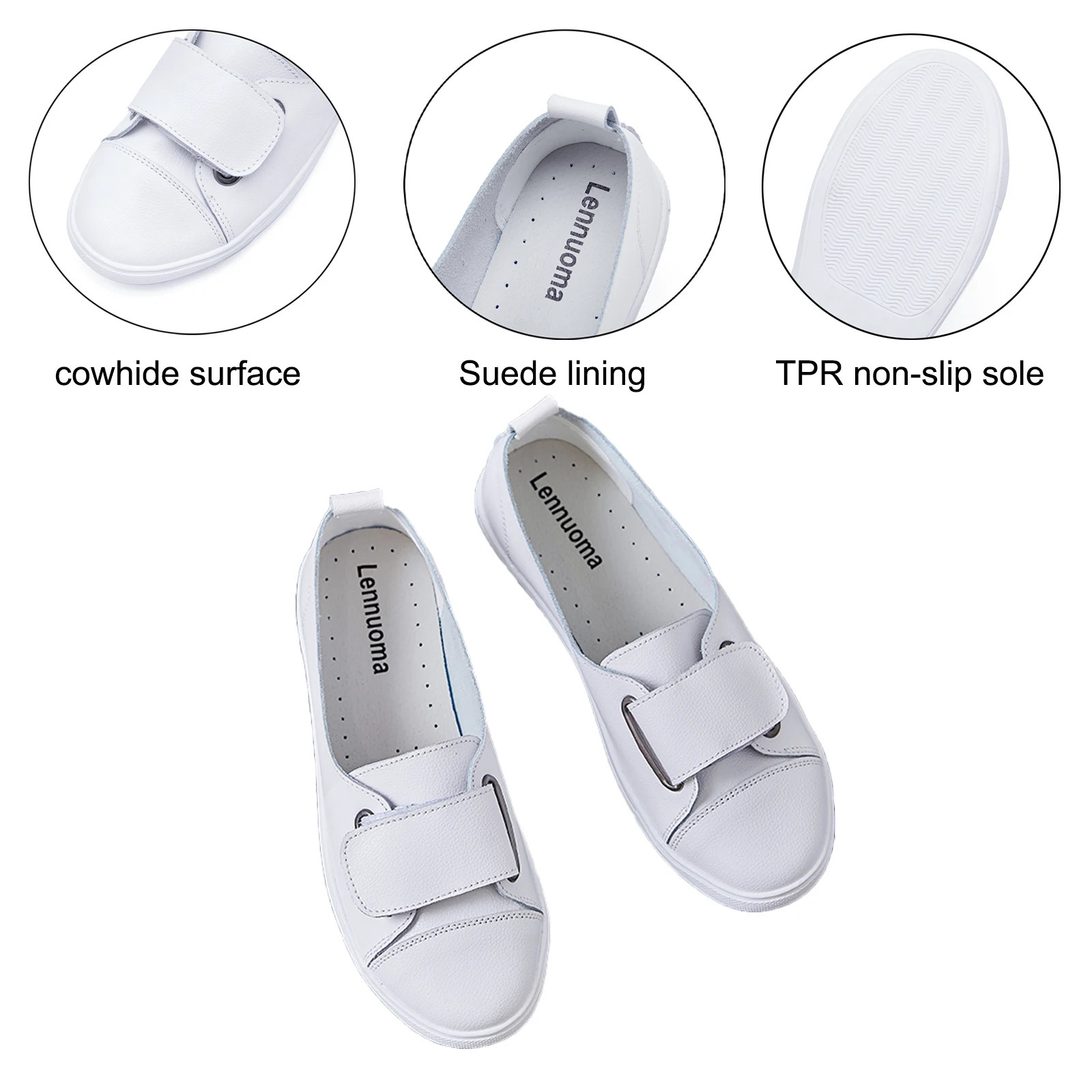 EOFK Summer Womens Flat Shoes for Women Sliding on White Genuine Leather Moccasins Casual Womens Shoes Zapatos De Mujer 250430
