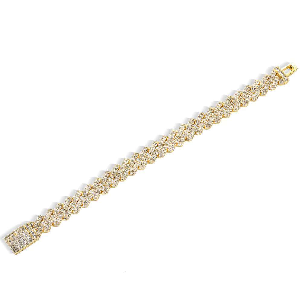 Custom Hip Hop Jewelry Fashion Gold Plated Brass CZ Zircon Diamond Luxury Iced Out Cuban Link Chain Necklace for Men Women