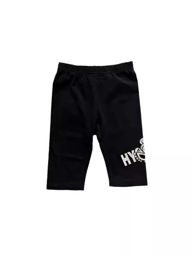 24 Summer Black Super Pacifier Black Versatile Childrens Cycling Pants Thin Stretch Cotton Worn with Five Quarter Shorts Y25043000P2