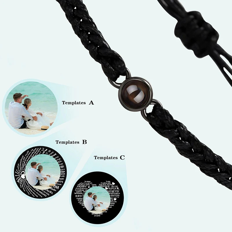 Custom Bracelets with Picture inside Customized Projection Bracelets with Pos Bracelet Personalized Po Memorial Gifts 250430