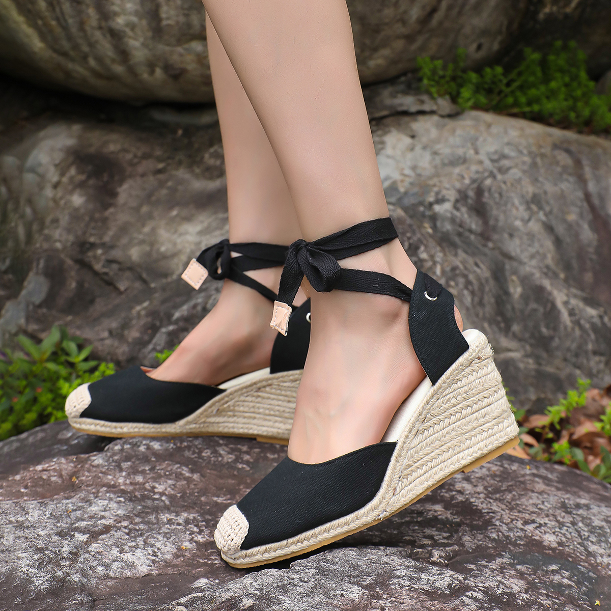 Wedges Shoes for Women Slip on Closed Toe Espadrille Platform Women Sandals 2025 Summer Shoes Platform Sandalias De Mujer Zapato Plus Size High Heel S