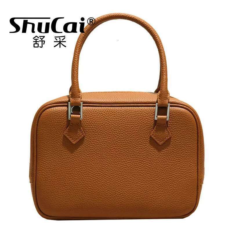 Genuine Leather Womens Fashion Box Handbag Shoulder Crossbody Women Designer Bag