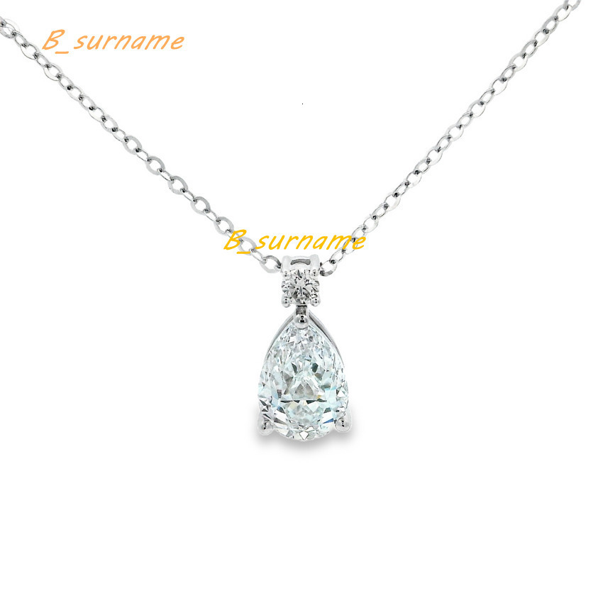 Factory Wholesale Price Luxury Pear Cut Lab Diamond Pendants Jewelry 14K 18K Wedding Pear Pendant Necklace for Women Gift