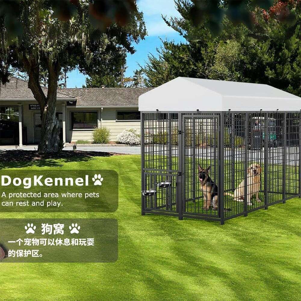 Large cage with roof, cage, windproof, rain proof, UV blocking, outdoor chicken, rabbit, dog shed, home
