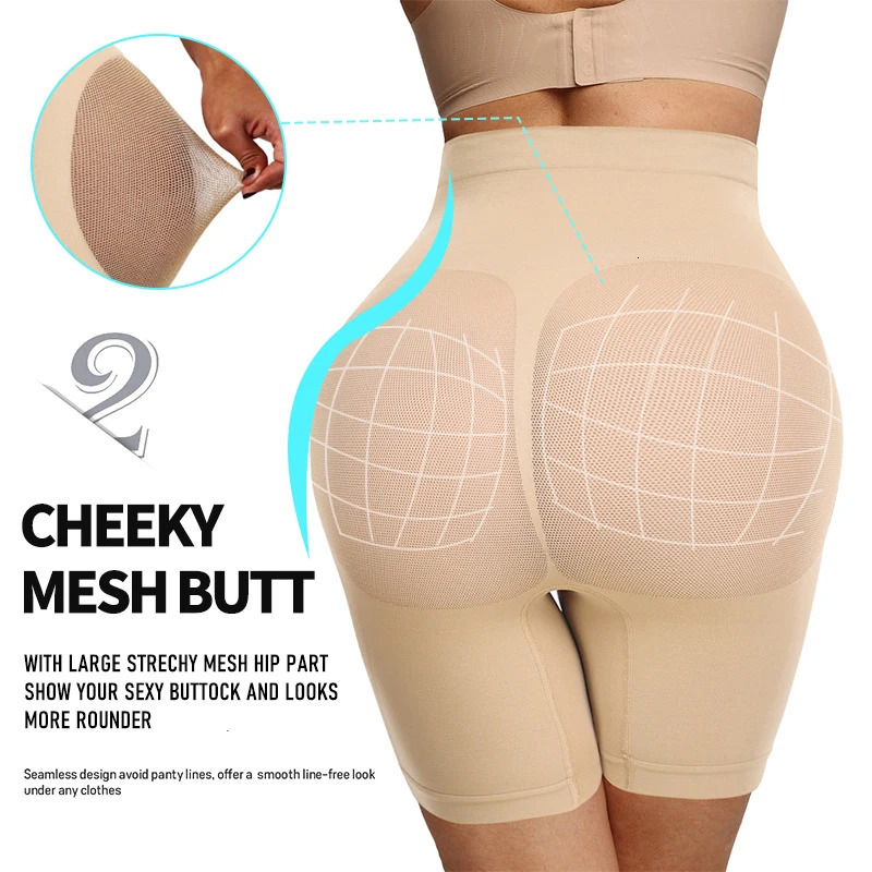 High waisted seamless shaping shorts for womens abdomen controlling thickness weight loss buttocks lifting mesh and enhancing 250430