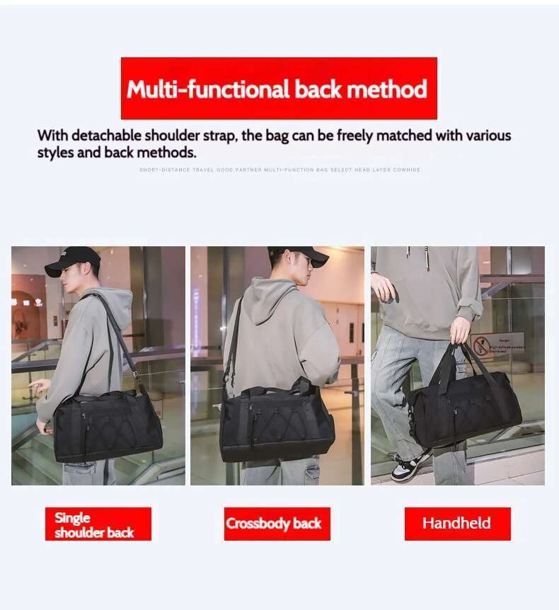 MARKROYAL Fashion Travel Unisex Large Capacity Sports Women's Crossbody Bag Wet and Dry Independent Shoe Compartment