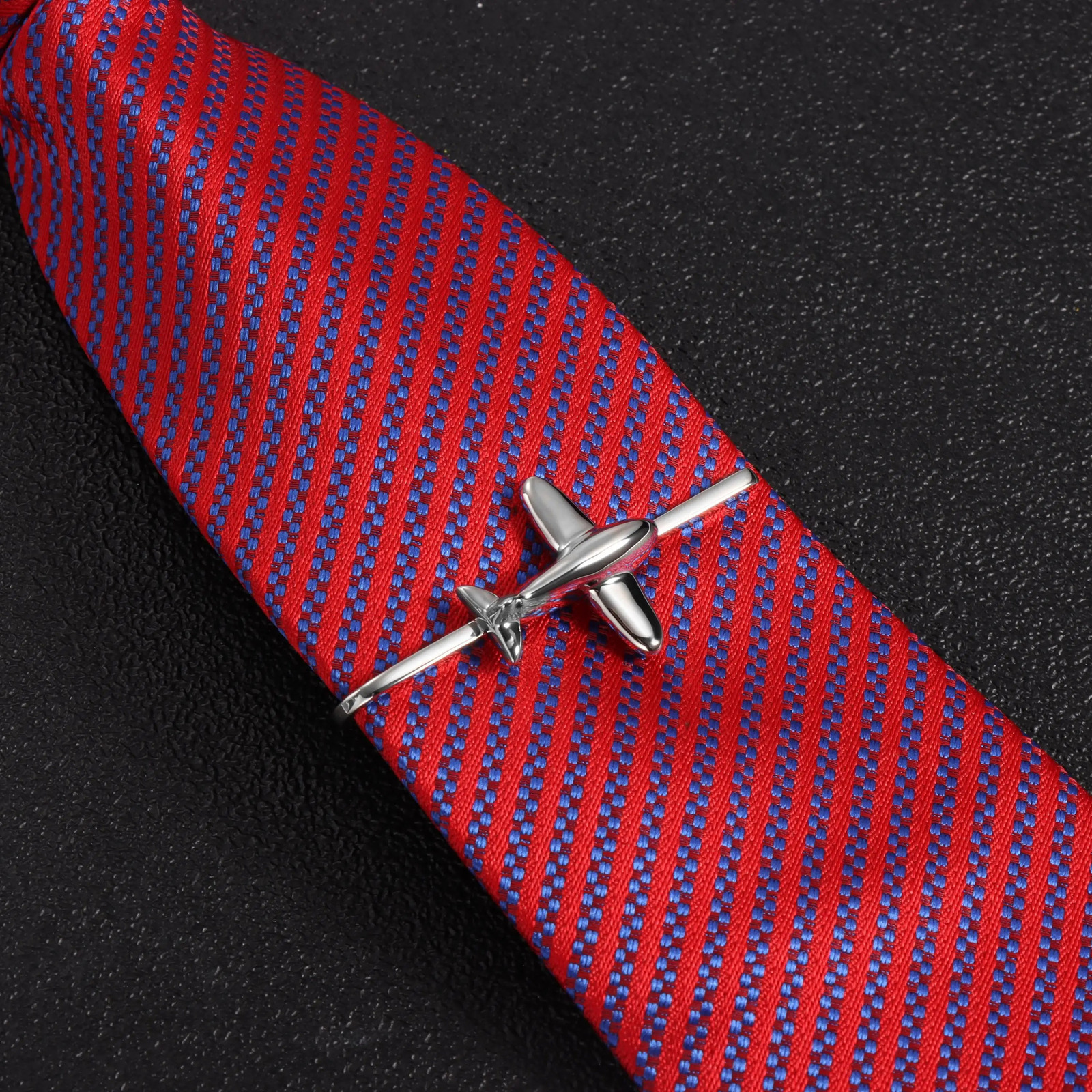 HAWSON fashion airplane tie clip for men mens imitation rhodium-plated funny tie clip tie rod mens wedding gift 250430