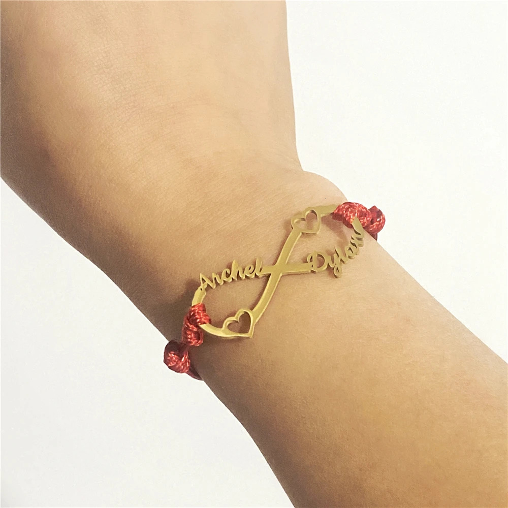 Personalized Custom Name Bracelet Mom Infinity Adjustable Bracelet Stainless Steel with Kids Names Gift for Mom Jewelry 250430