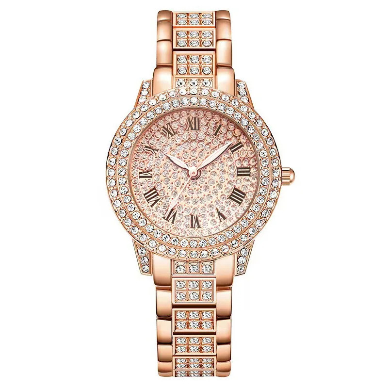 6 pieces of womens watches and elegant alloy watches crystal watches womens gifts quartz watches alloy rhinestone bracelets Montessori 250425