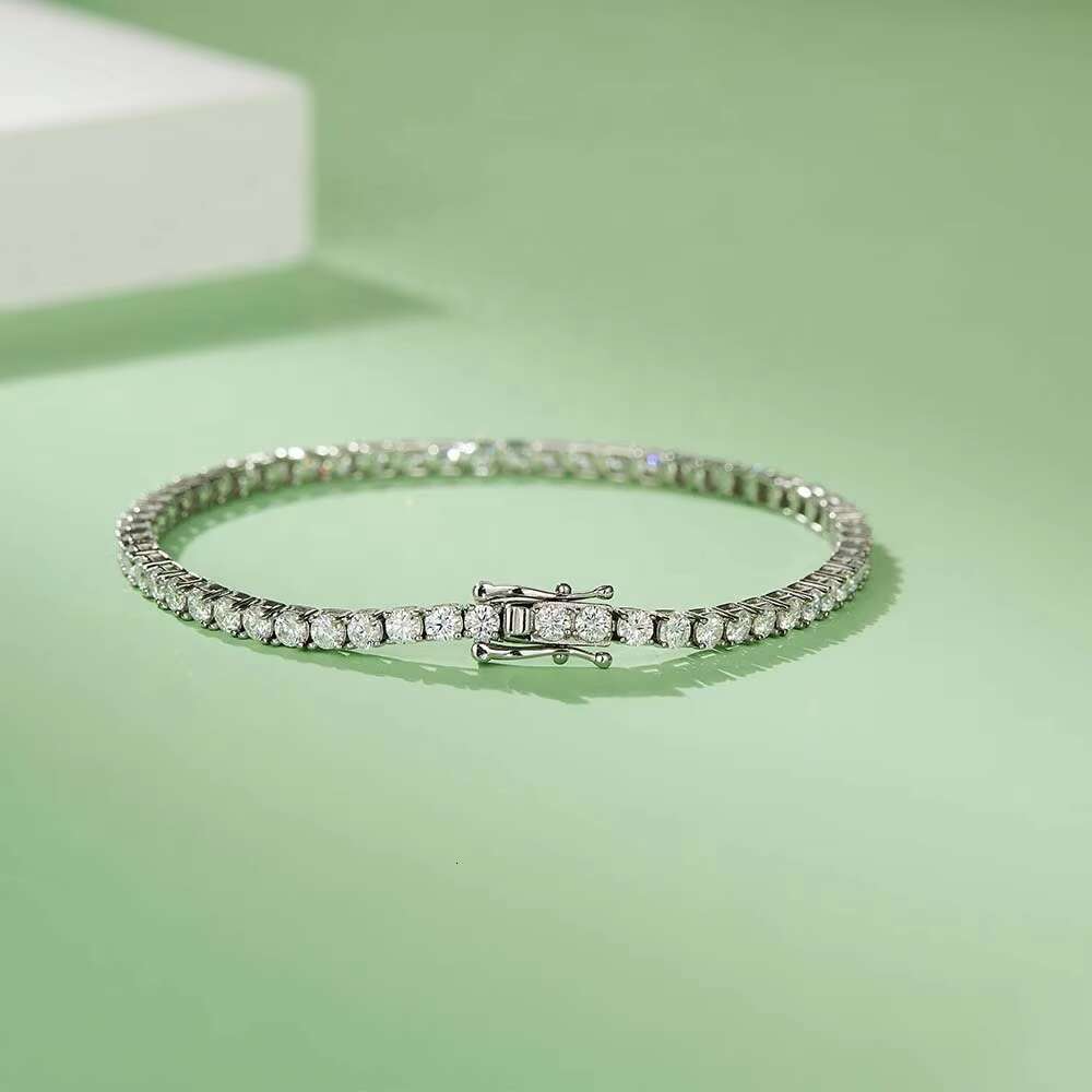 U02 Abiding Factory Price CZ Hip Hop Chain Cubic Zirconia Diamond 925 Sterling Silver Tennis Bracelet for Women and Men
