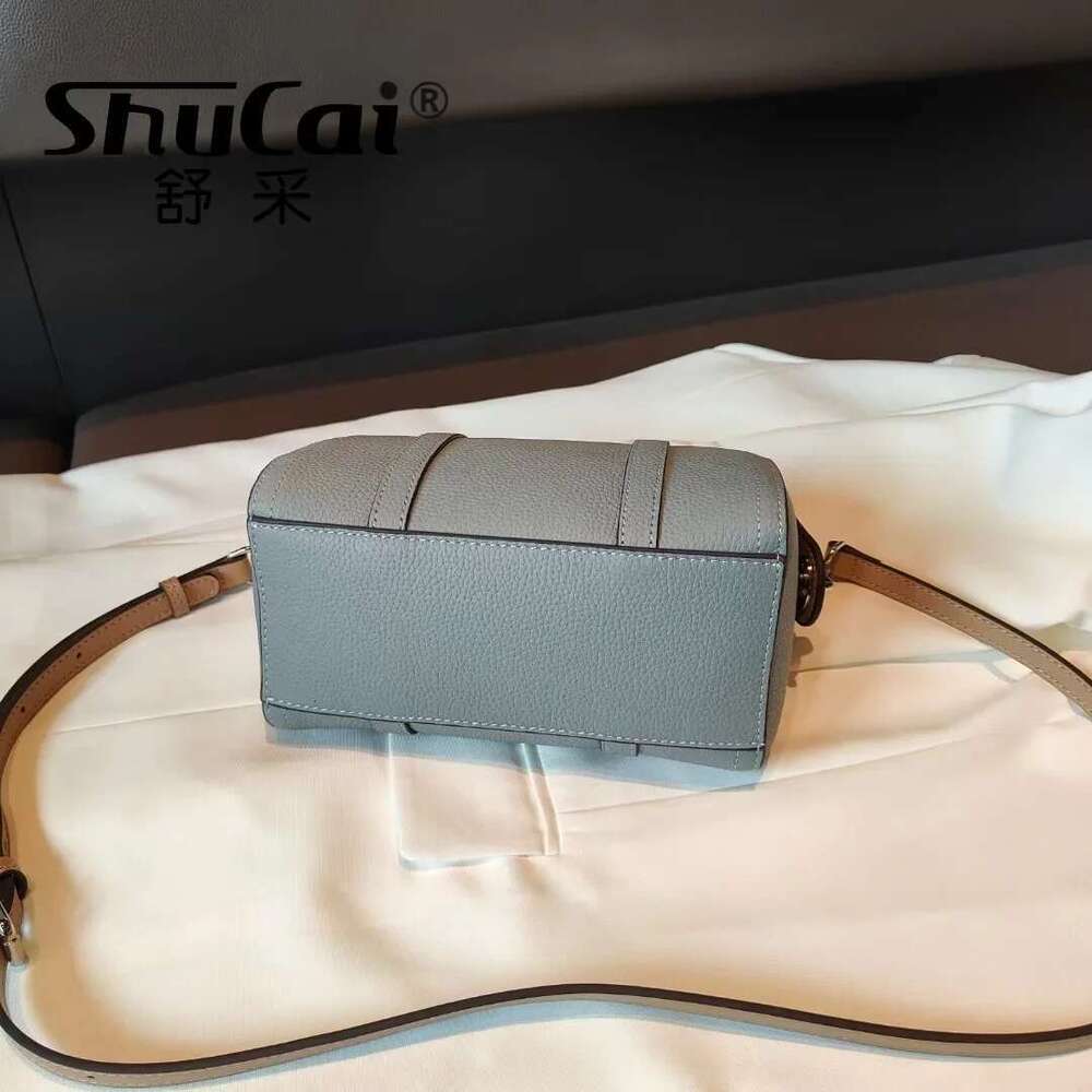 Genuine Leather Women's Boston Pillow Shoulder Crossbody Head Layer Cowhide Colorblocking Designer Bag For WomenNew