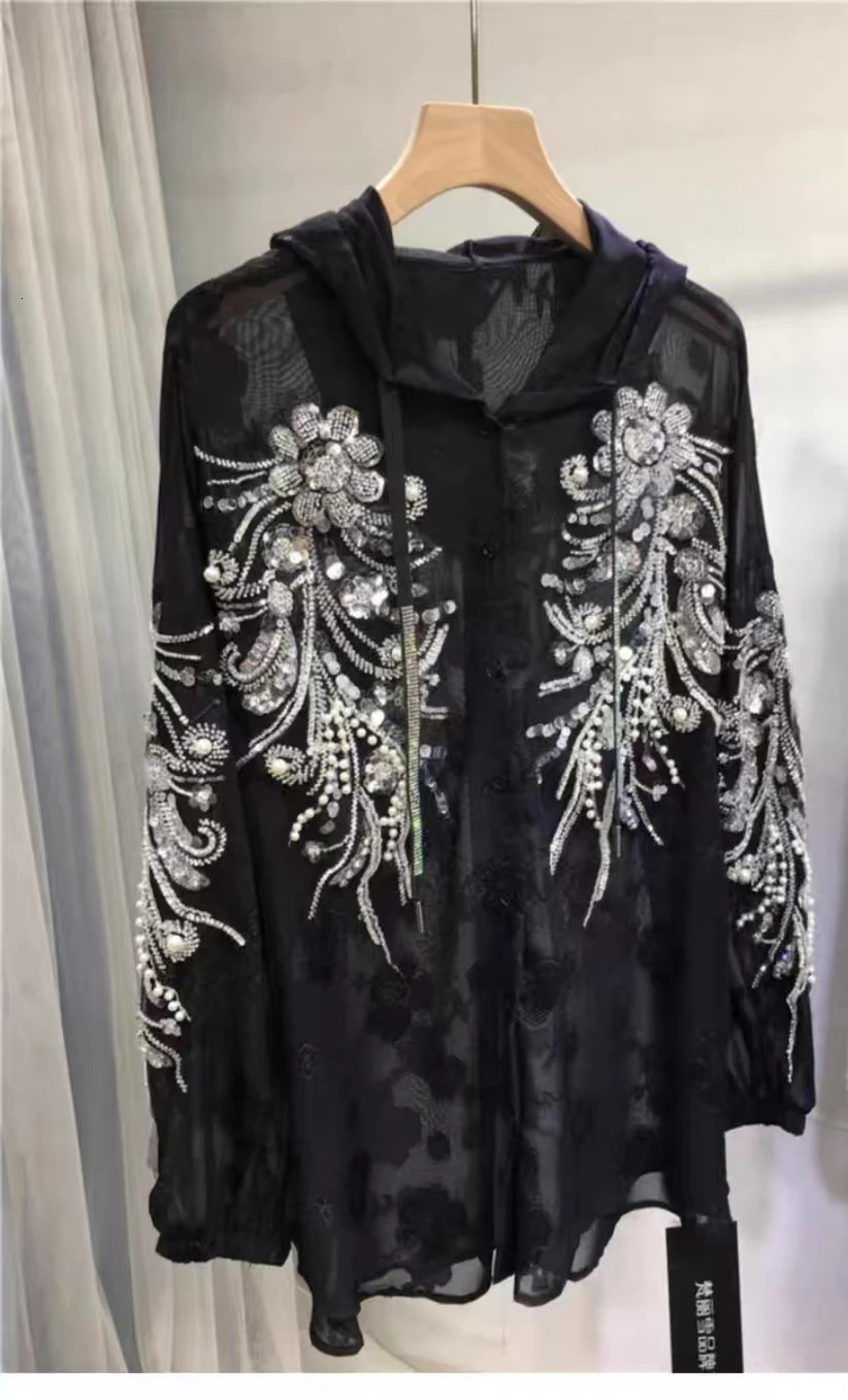 High end 2025 SpringSummer Hoodie Womens Loose Casual Y2K Black Top Dress 250422