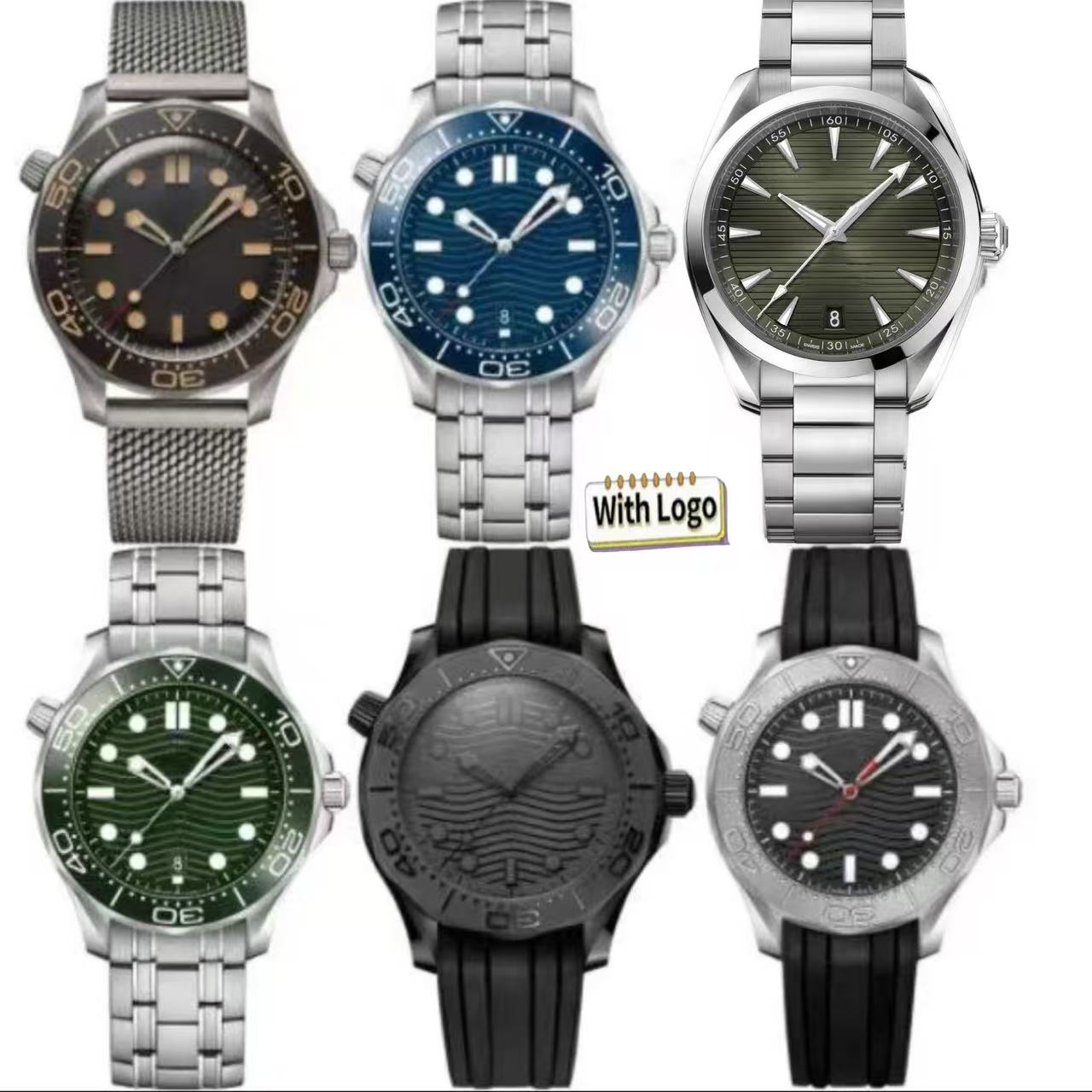 Luxury Mens watch 150M 300M Styles designer watches high quality Stainless steel rubber automatic movement Wristwatches reloj orologio montre de luxe with box