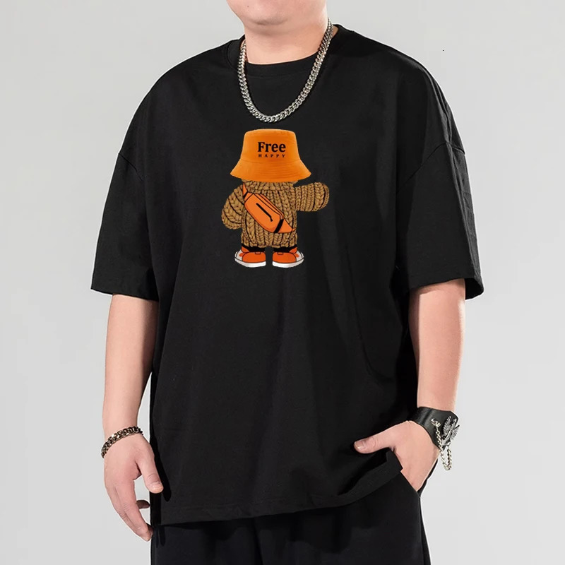 Mens oversized Tshirt with size 4XL 5XL 6XL 7XL printed suitable for 110175kg summer cotton round neck short sleeved top 250530