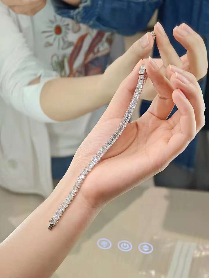 10k/14k/18k Gold IGI Certified Emerald Cut Lab Grown Diamond Tennis Bracelet Synthetic Diamond Bracelet Fine Jewelry