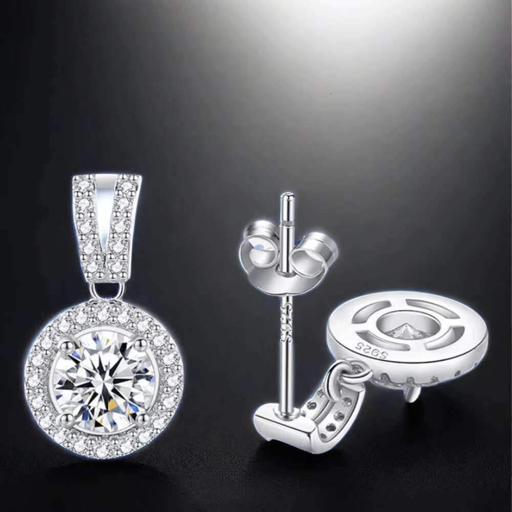 Sparkling VVS Iced Out Moissanite Earring Men Women Cluster Hiphop 925 Silver Moissanite Earring