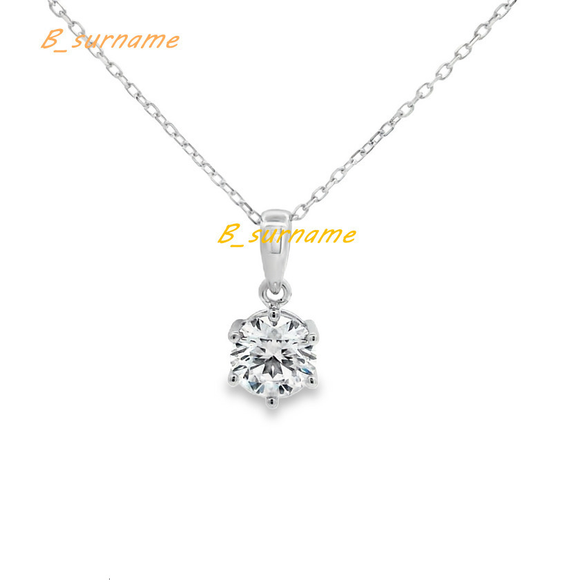 0.5Ct 1Ct 1.5Ct 2Ct Round Cut Lab Grown Diamond Necklace Pendant D-VS1 Diamond Solitaire Necklace Four Claws