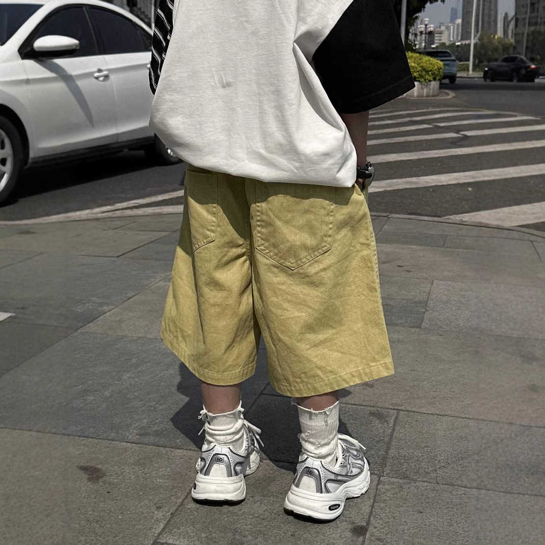 Childrens Pants Mens Summer Childrens Clothing Boys Shorts Thin Summer Workwear Pants Loose Korean Version Versatile Mens and Womens Pants Y250430MKS9