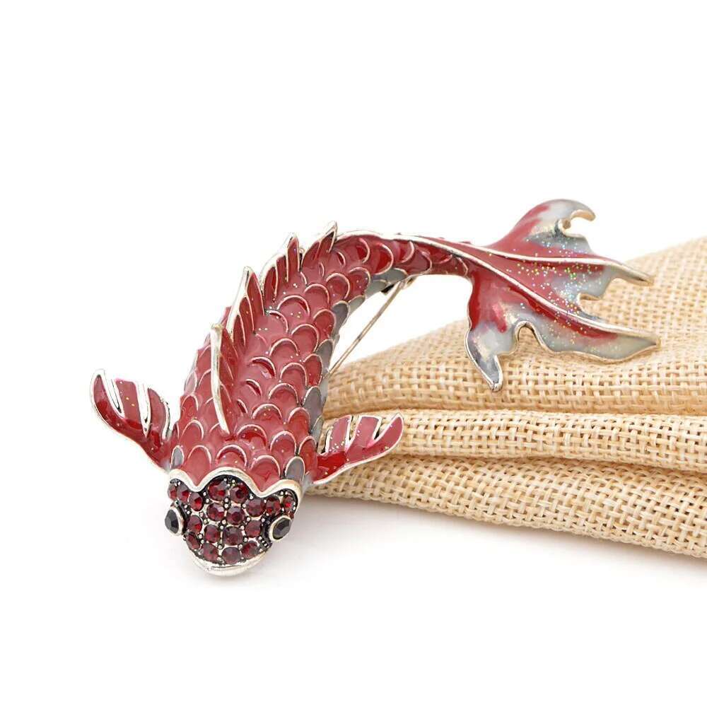 Cute Fish Enamel Brooches For Women Men Large Carp Pins Koi Animal Pin Fashion Girls Jewelry Coat Brooch Accessories Gift
