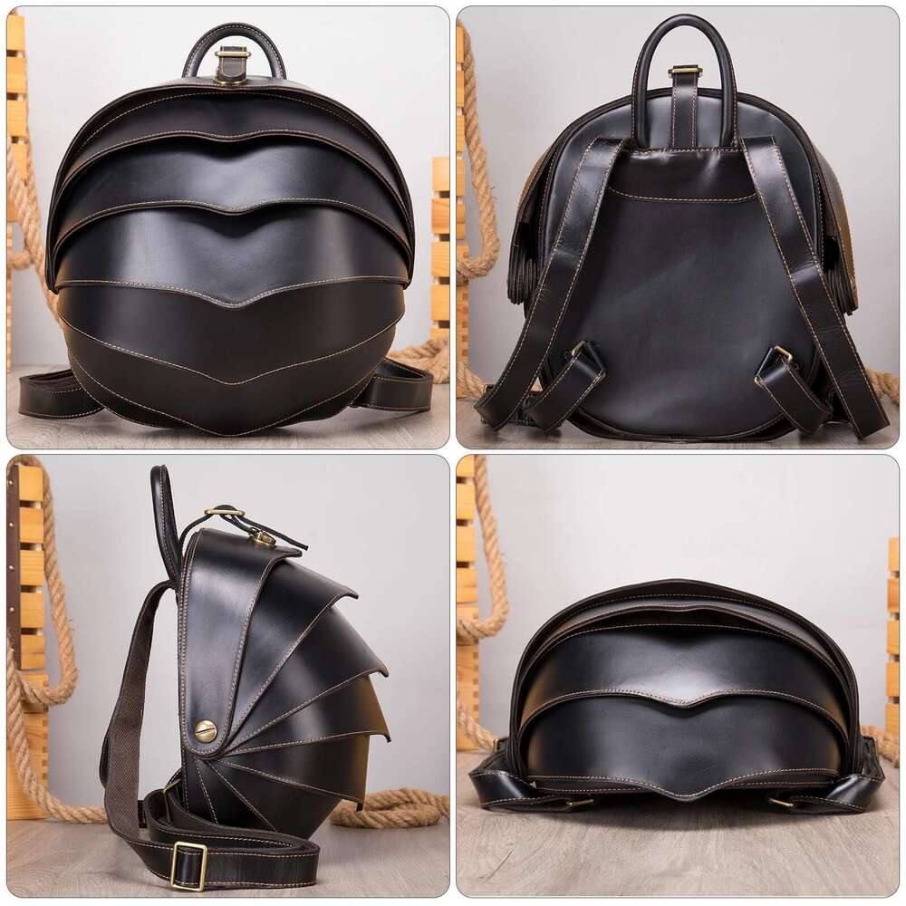 WESTAL Crazy Horse Leather For Woman Round Mini Schoolbag Backpack Purse Antitheft Rucksack Ladies Designer Backpacks