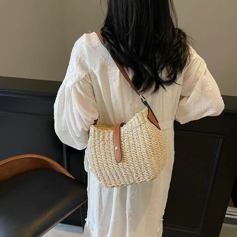 LEFTSIDE Small Straw Tote For Women Summer Y K Ladies Shoulder Bag Females Beach Crossbody Bags Handbags And Purses Bag