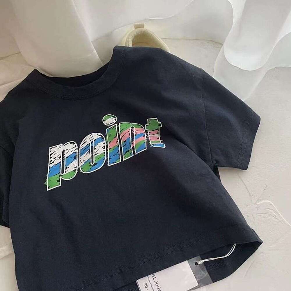 Korean Children's Clothing Short Sleeved T-Shirt For Boys And Girls, 2025 Summer Fashion Cartoon Printed Round Neck Loose Top