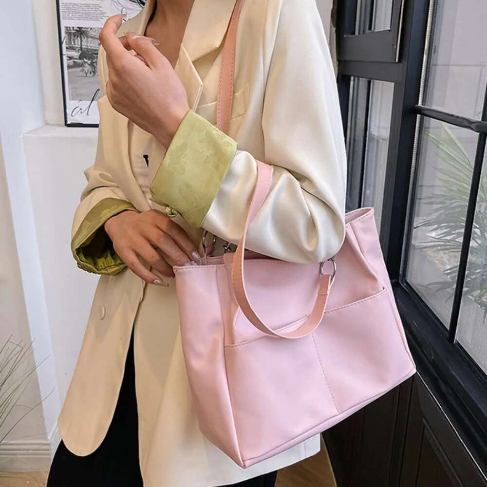 Large Capacity PU Handbag Shoulder Daily Commuting Travel Beach Shipping Totes Retro Underarm Bucket Bag Bag