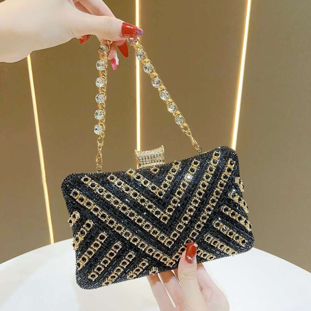 Dinner Bag New Dress Celebrity Water Diamond Handheld Qipao Small Single Shoulder Crossbody Evening Bag Women S Handbag KQ