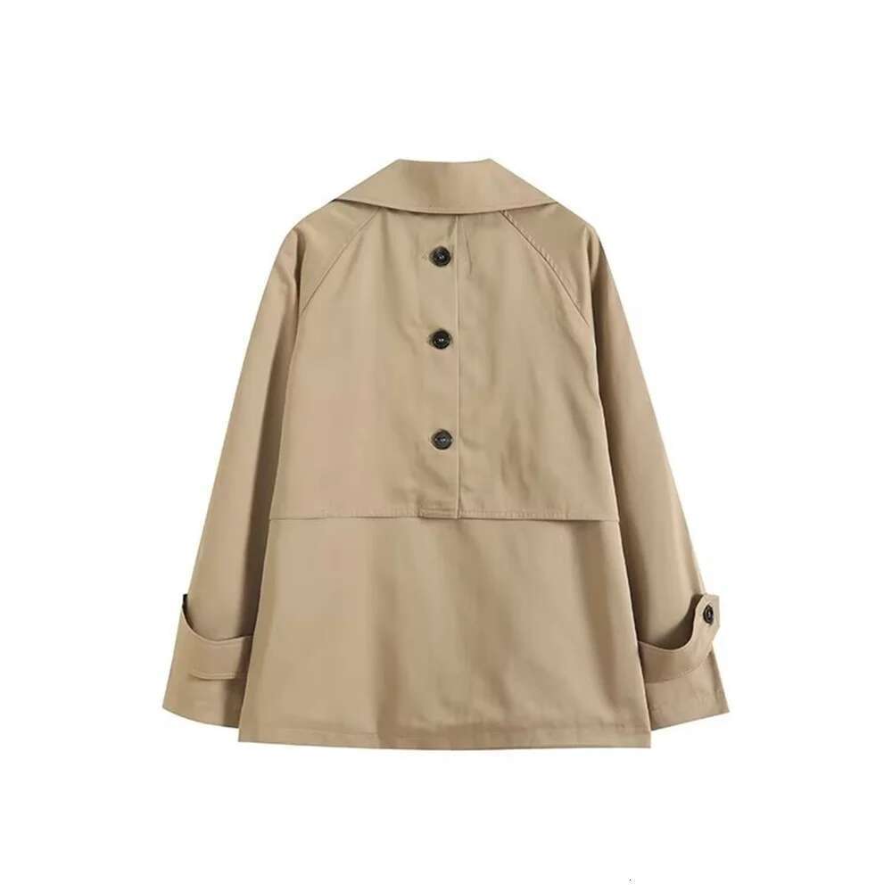 PB&ZA Autumn New Product Fashion Casual Women's Wear Flip Collar Long Sleeve Double breasted Loose Windbreaker Jacket