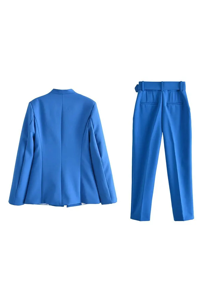 womens fashion twopiece office uniform wearing a jacket and high waisted pants 250530