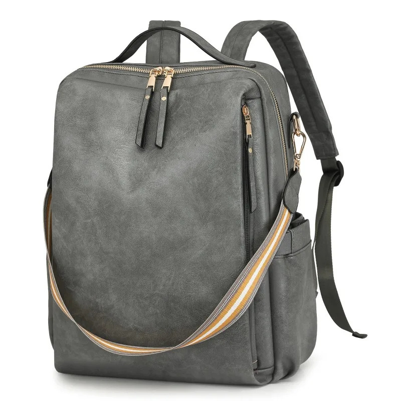 sellers Retro PU Leather Womens Bag - Retro Multi Pocket Shoulder Bag with Laptop Cover and Adjustable Shoulder Strap 250427