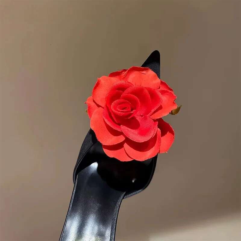 Flowers Metal Special Shaped Women High Heels Ankle Strap Sandals Fashion Women's Party Banquet Shallow Shoes Wom