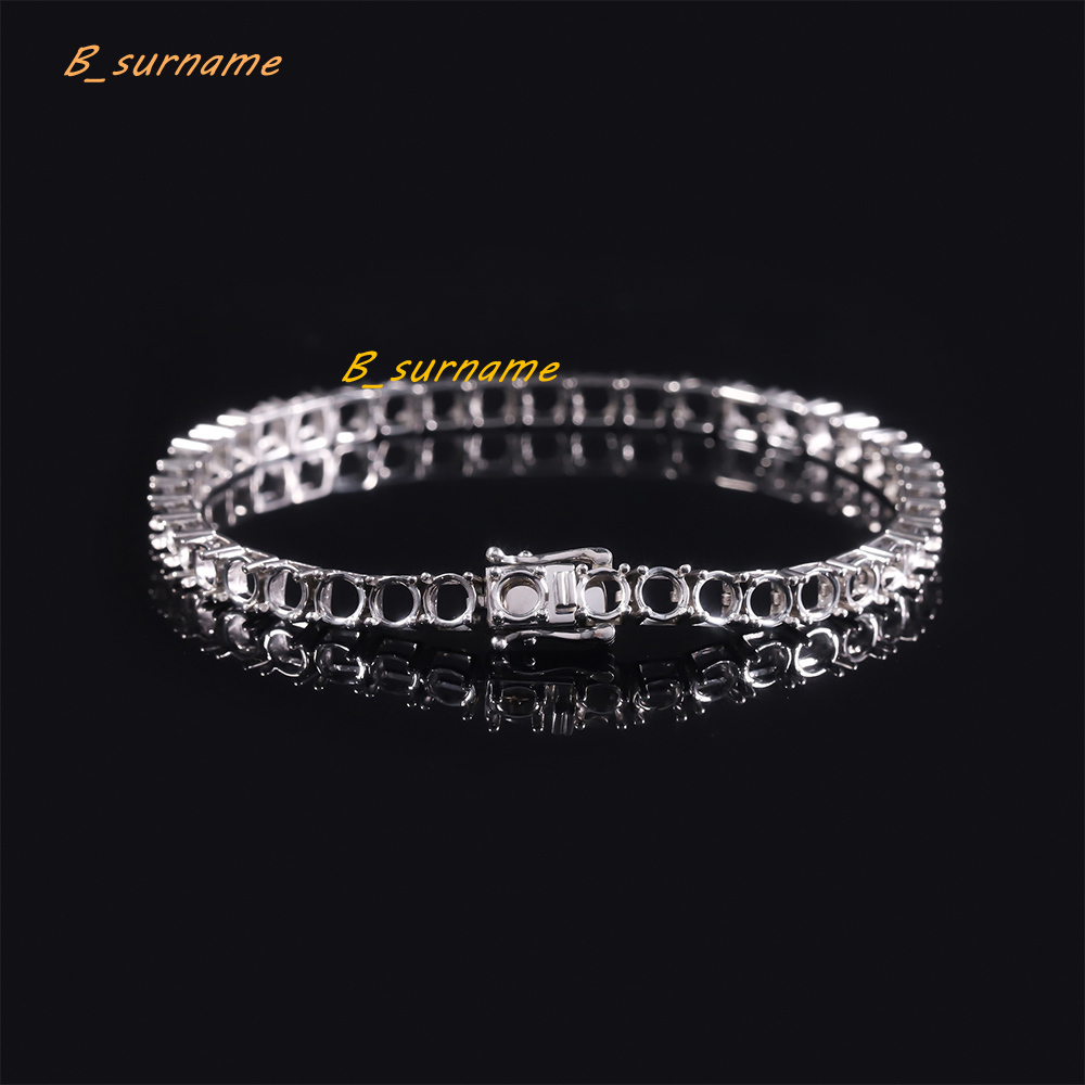 Abiding OEM ODM 9K 10K 14K 18K White Gold Semi Mount Bracelet 5mm 8 Inches Diamond Tennis Bracelet Mounting