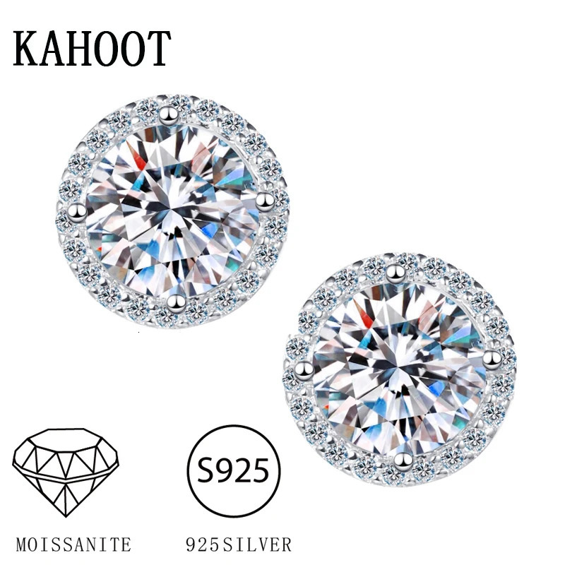 925 Sterling Silver 0.5/1/2 Carat Round Earrings Engagement Wedding Daily Work Party Travel Gift For Women 250420