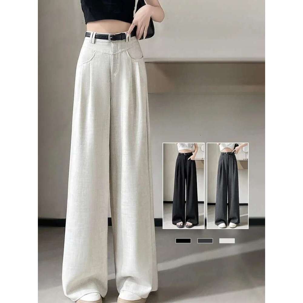 Spring Summer Black Suit Haren Pants Women Fashion Elastic High Waist Casual Trousers Woman Korean Style Solid Office Pant