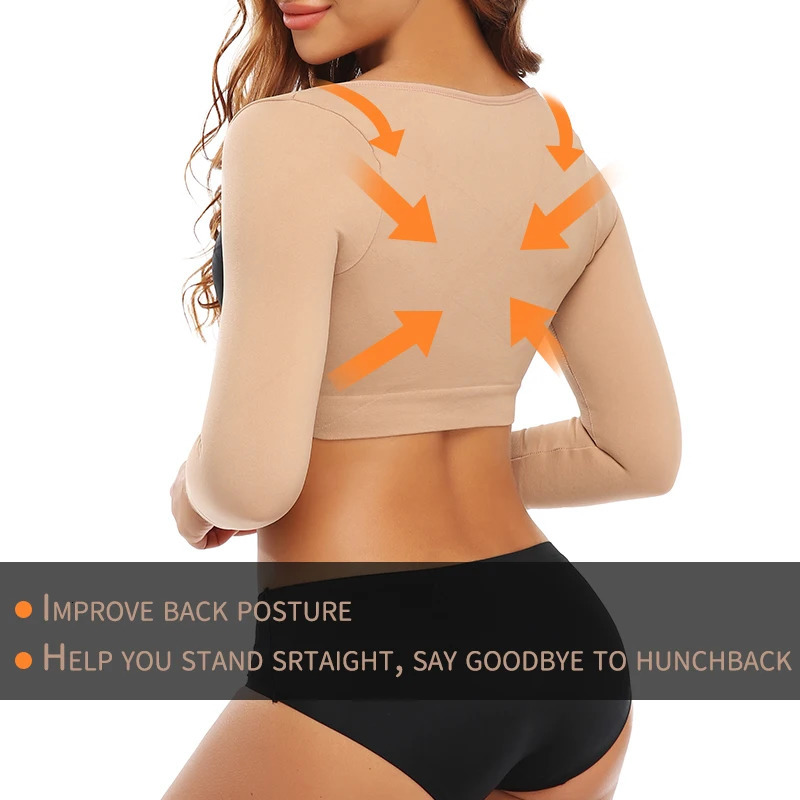 Upper arm shape compression long sleeved womens hunchback posture corrector shoulder breast support push up 250430